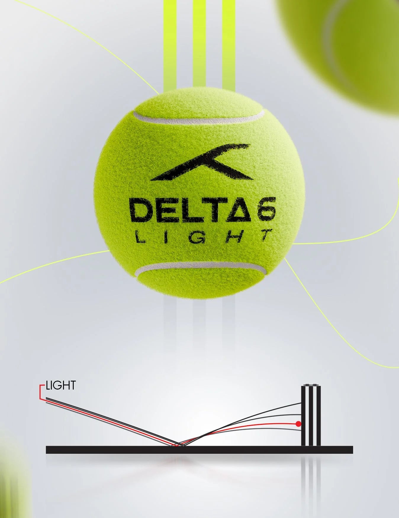 Cricket Tennis Ball - Hundred Delta 6 Light