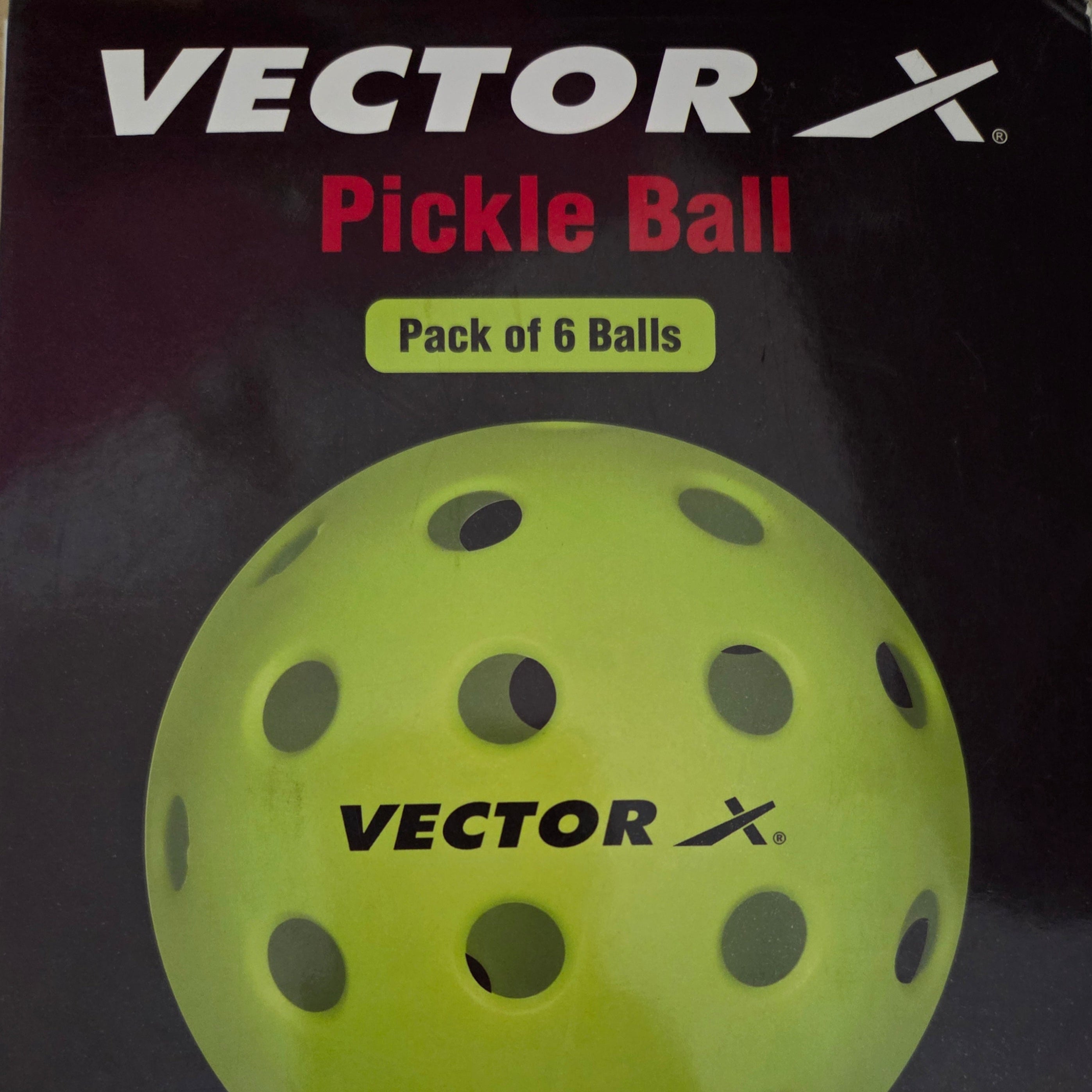 Vector X Pickle Ball Outdoor 40 Holes - Orange - Pack of 6