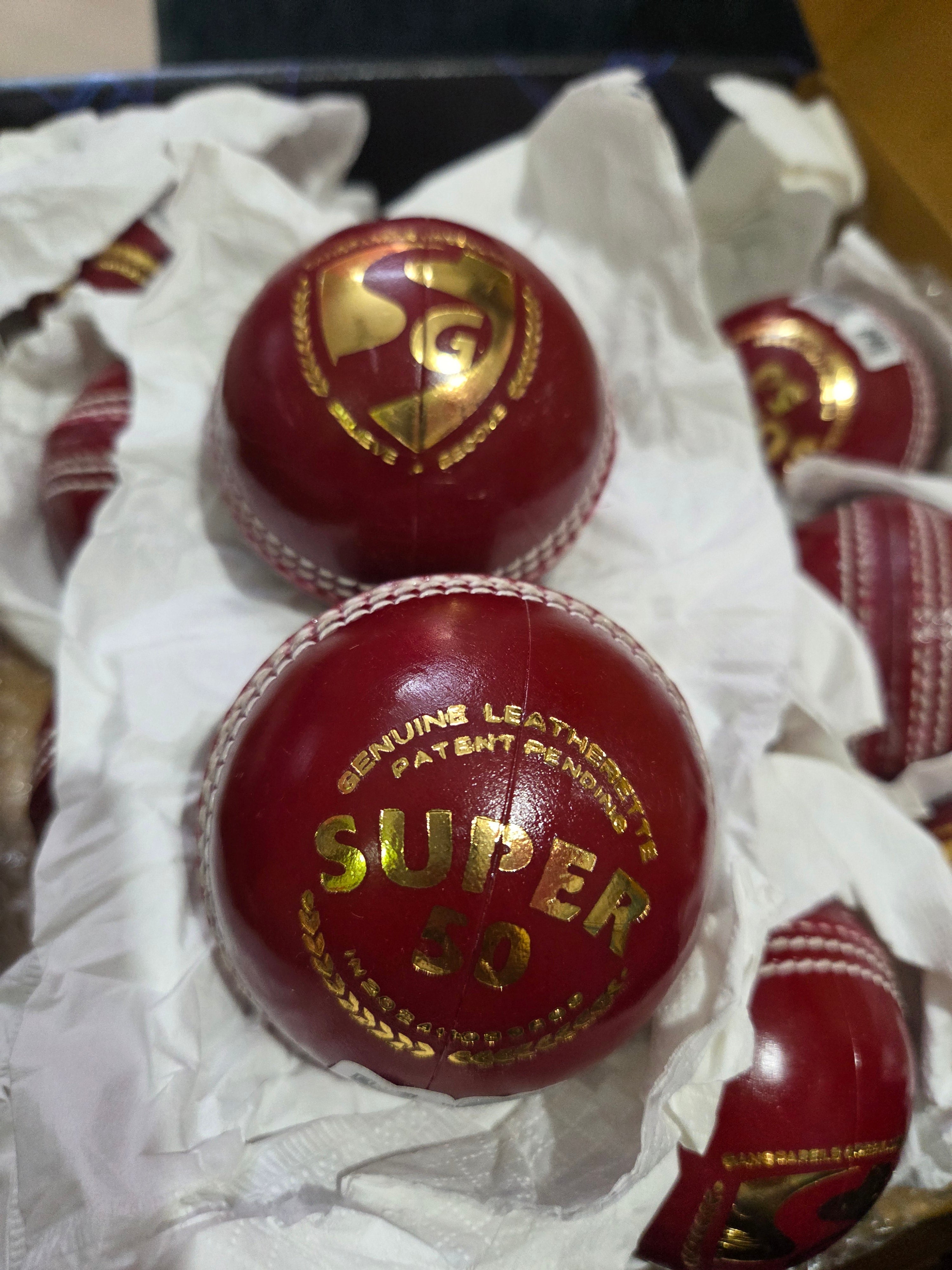 SG Super 50 Leather RED Cricket Ball - 1PC