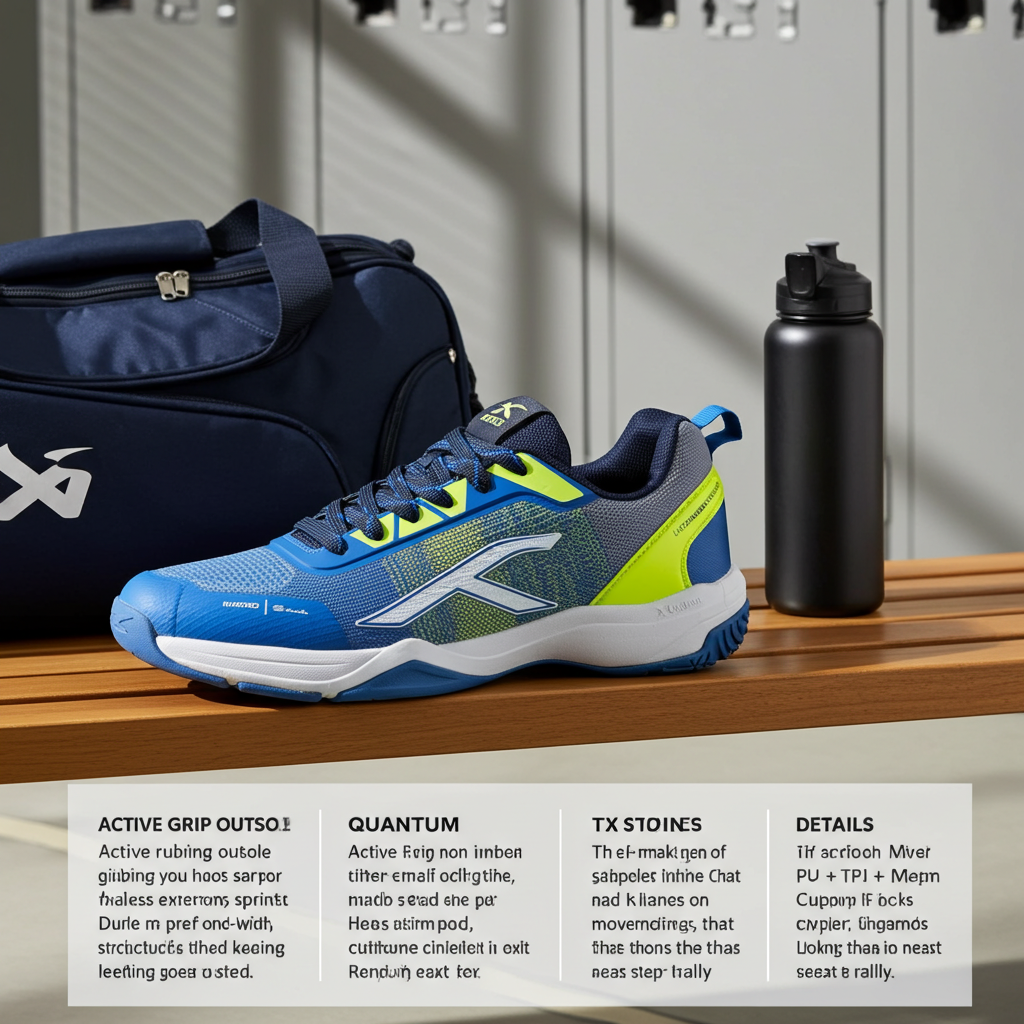 Badminton Shoes - Quantum Boom - Hundred 10 UK - Blue/Lime/White