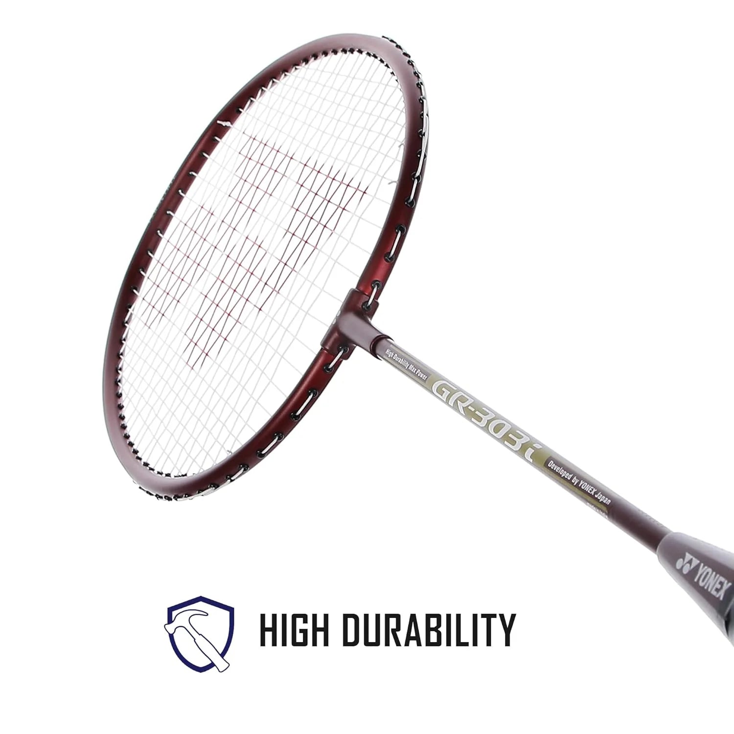 YONEX GR 303i Aluminium Strung Badminton Racket - Dark Red G4