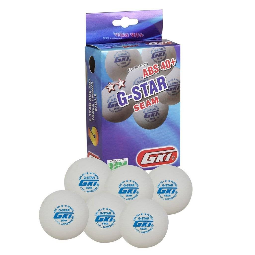GKI G-Star ABS Plastic 40+ Table Tennis Ball, Pack of 6 White
