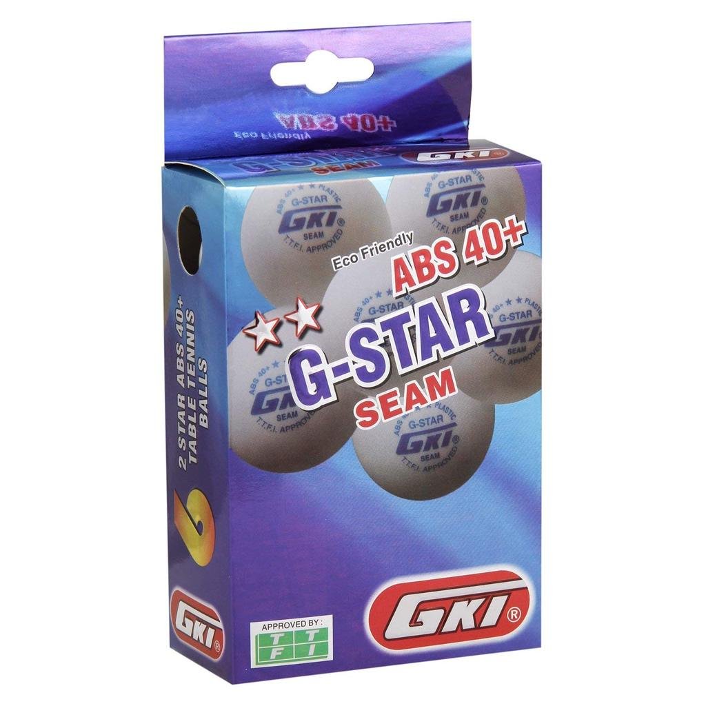 GKI G-Star ABS Plastic 40+ Table Tennis Ball, Pack of 6 White