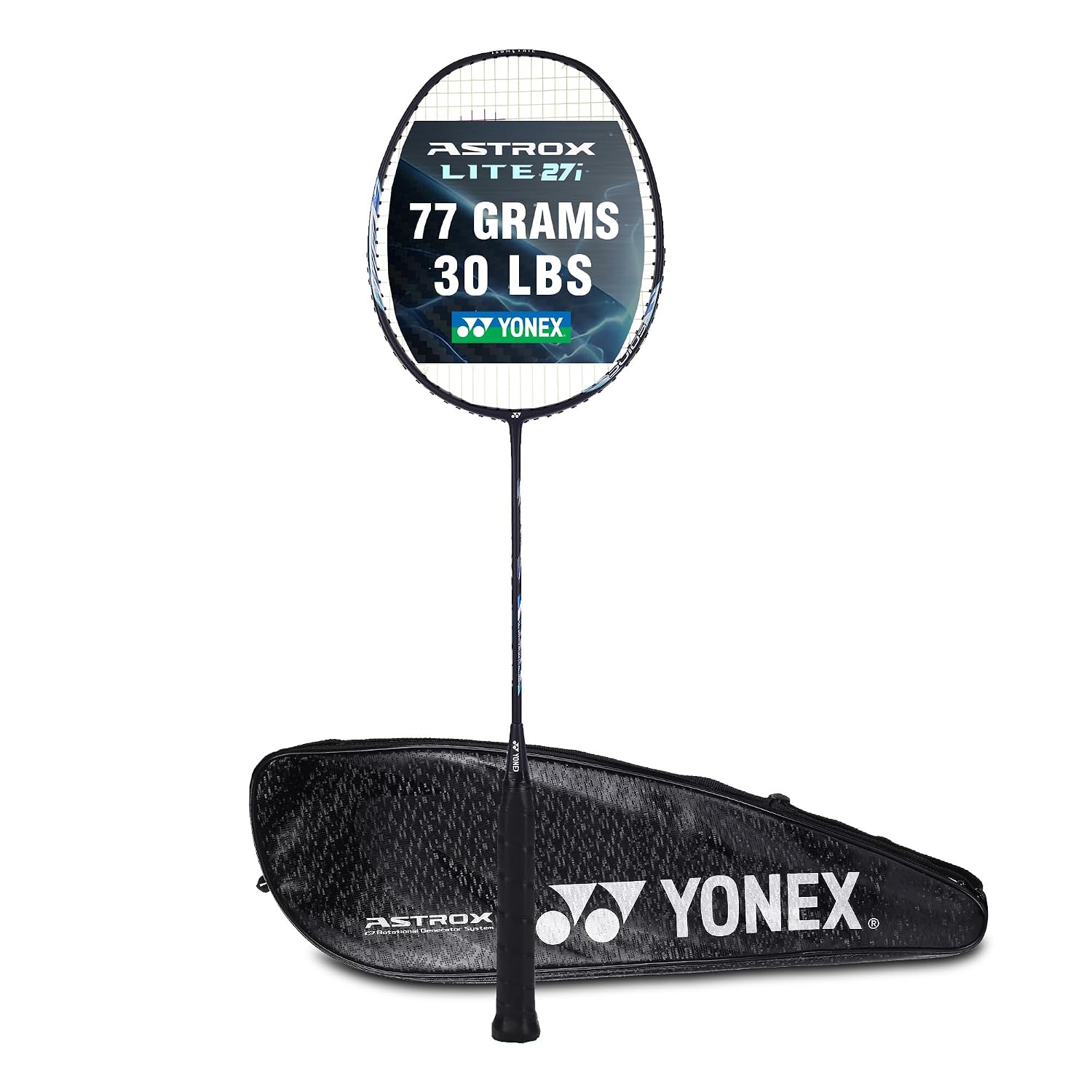 YONEX Graphite Badminton Racquet Astrox Lite 27i (G4, 77 Grams, 30 lbs Tension, Blue)
