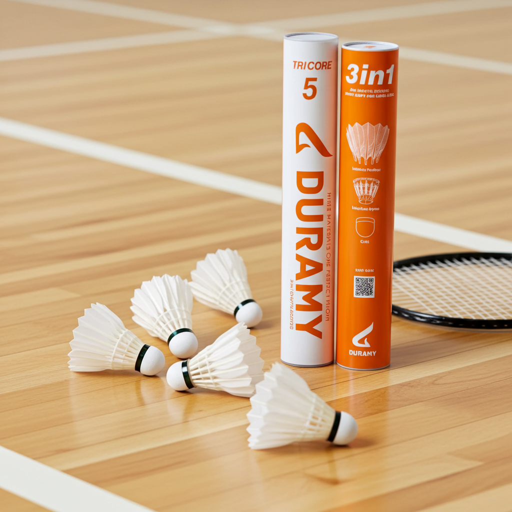 Duramy 3in 1 Badminton shuttlecocks - TRI CORE 5