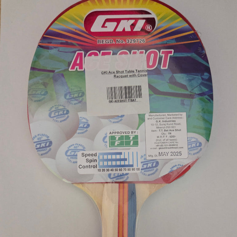 GKI Ace Shot Table Tennis Racquet with Cover