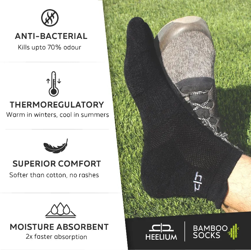 HEELIUM Bamboo Ankle Socks for Men