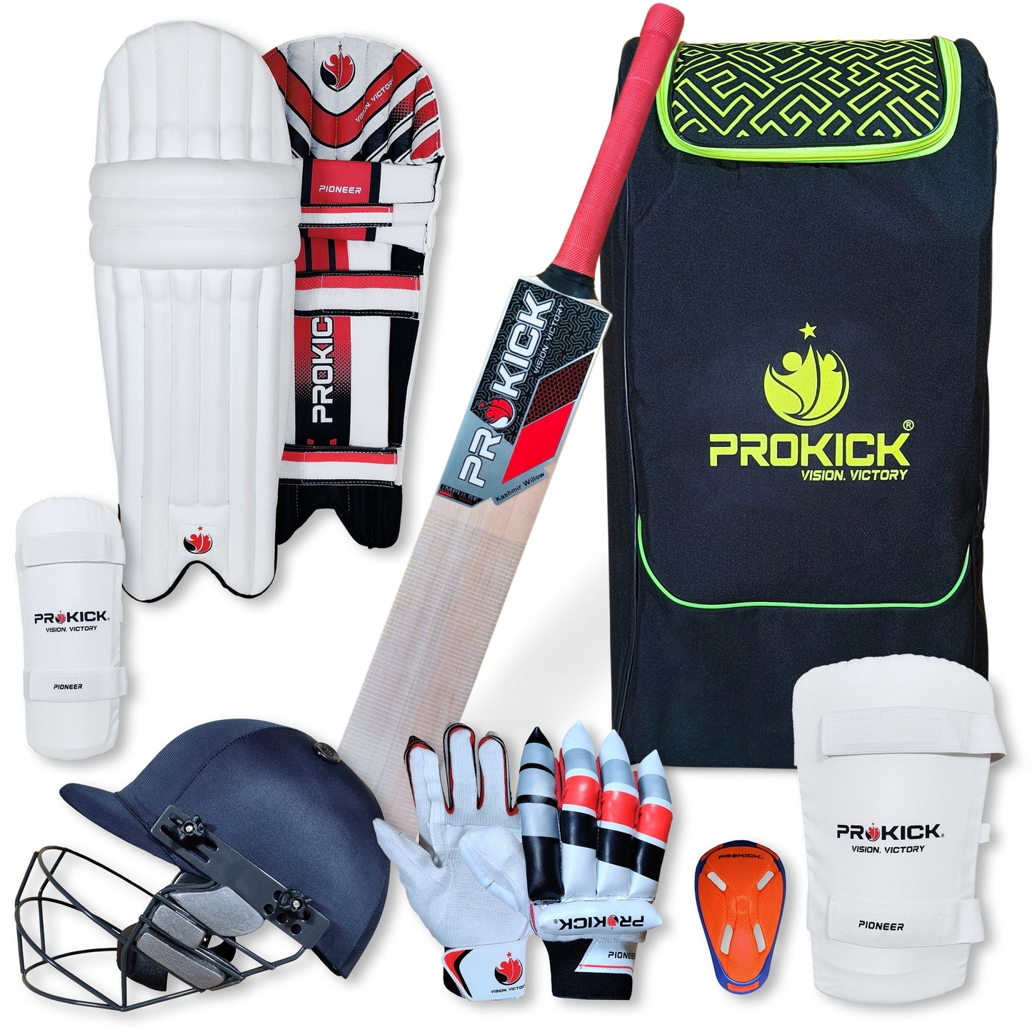 Prokick Megakit Kashmir Willow Full Cricket Kit with Helmet