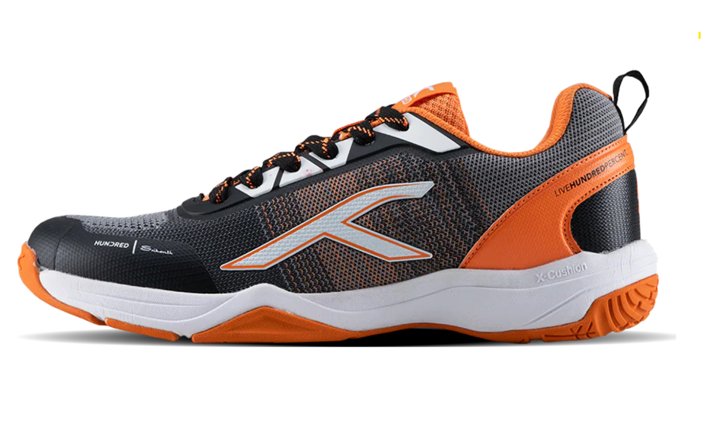 Badminton Shoes - Quantum Boom - Hundred 10 UK - Black/Orange/White