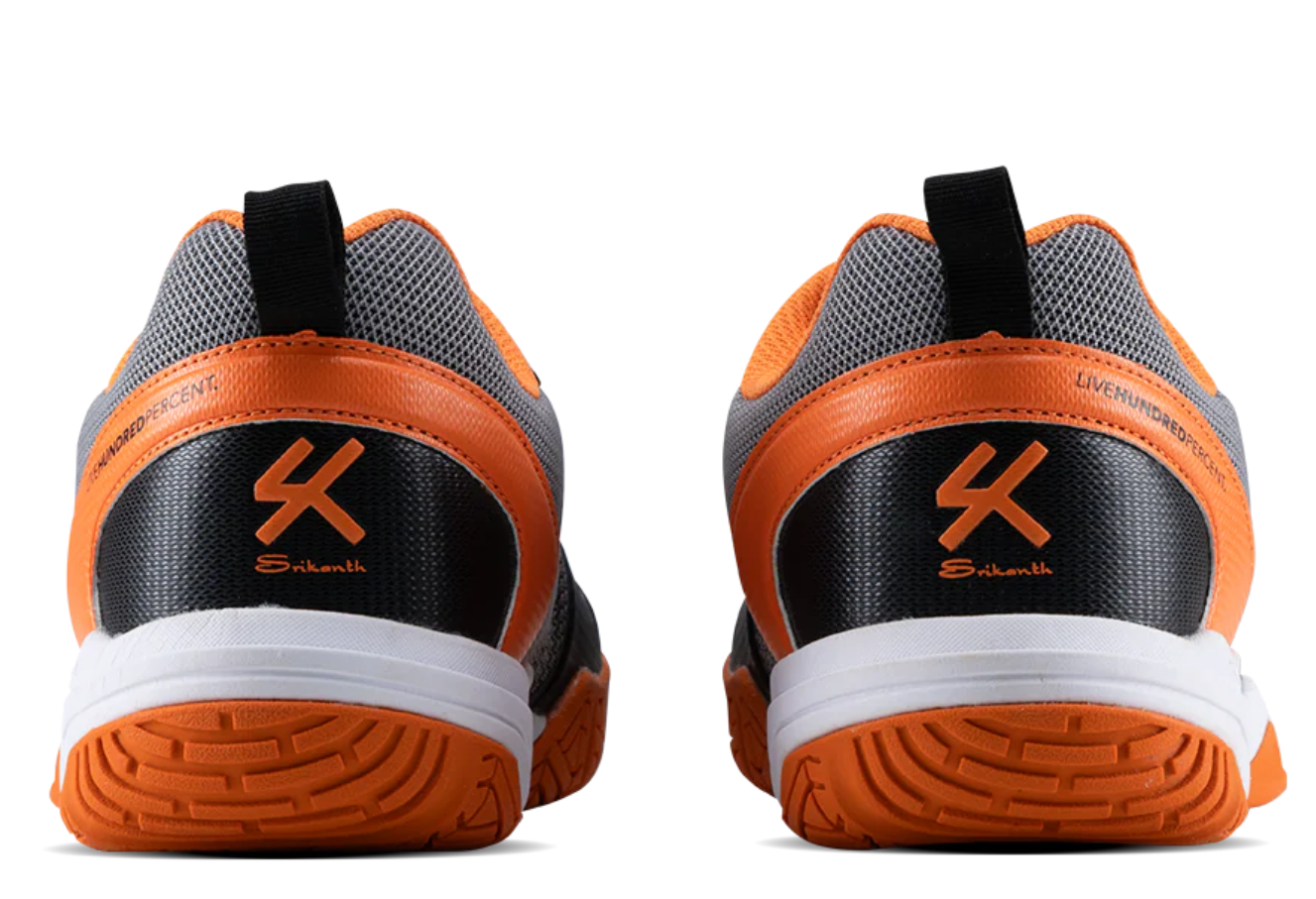 Badminton Shoes - Quantum Boom - Hundred 10 UK - Black/Orange/White