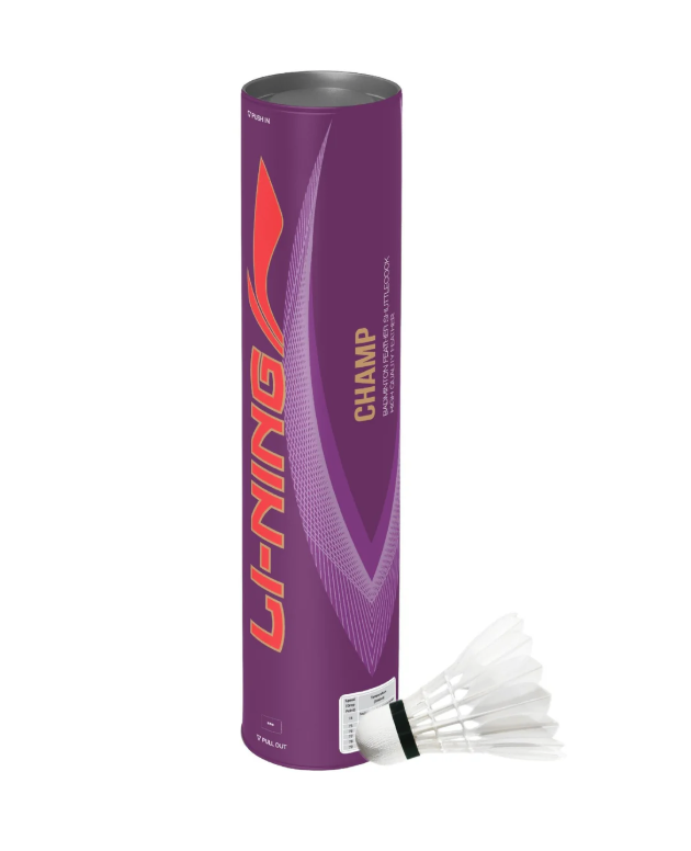 Li-Ning Champ Speed 77 - Badminton Feather Shuttlecock (White Natural) 1 can