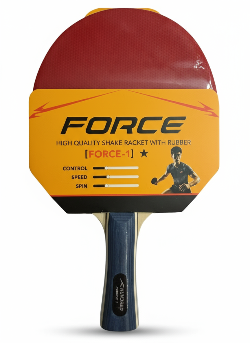 Clean Tt Racket Hundred Force 1 - TT Racket (Table Tennis) - Red & Black – RAK Store