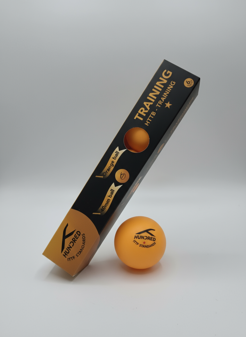 HUNDRED Table Tennis Training Ball - Light Grey Background