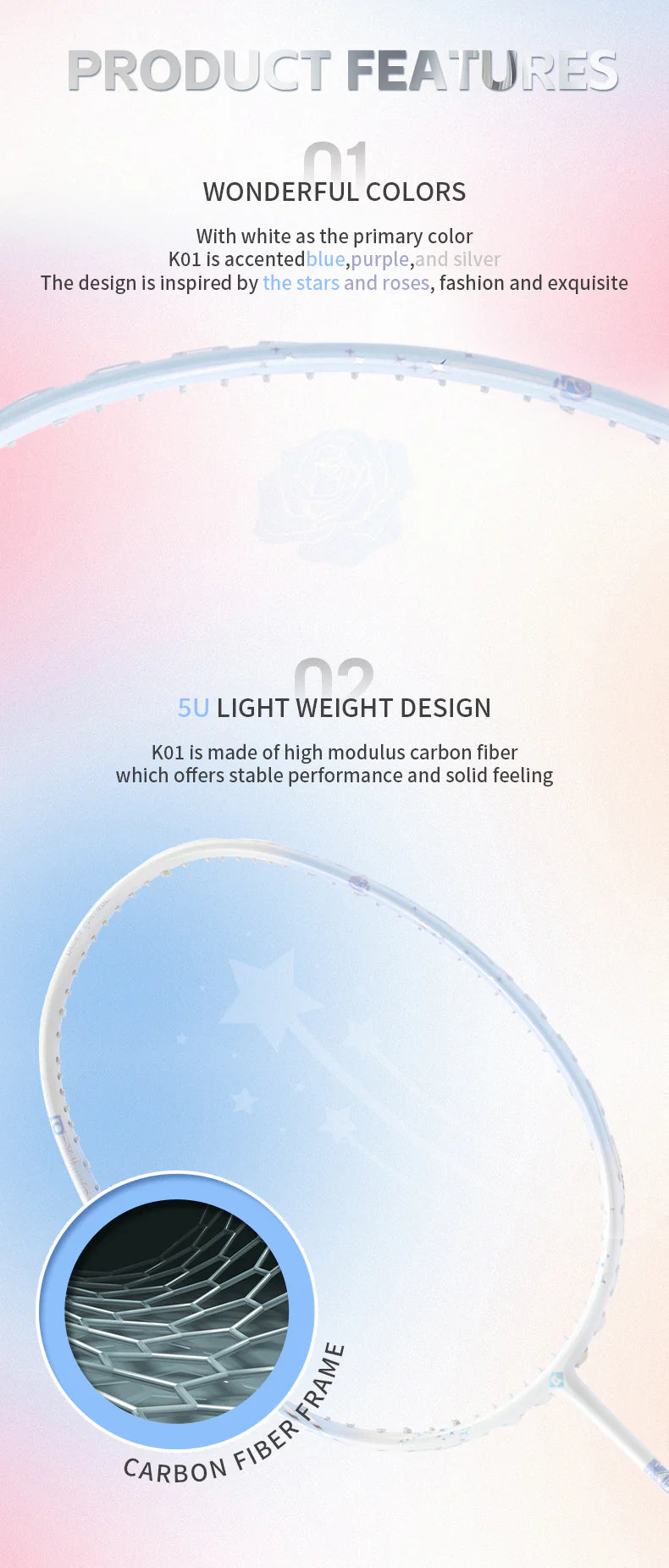 KUMPOO K01 Unstrung Badminton Racket