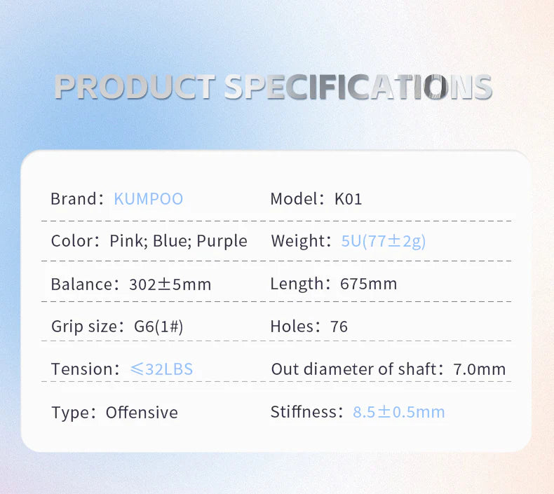 KUMPOO K01 Unstrung Badminton Racket