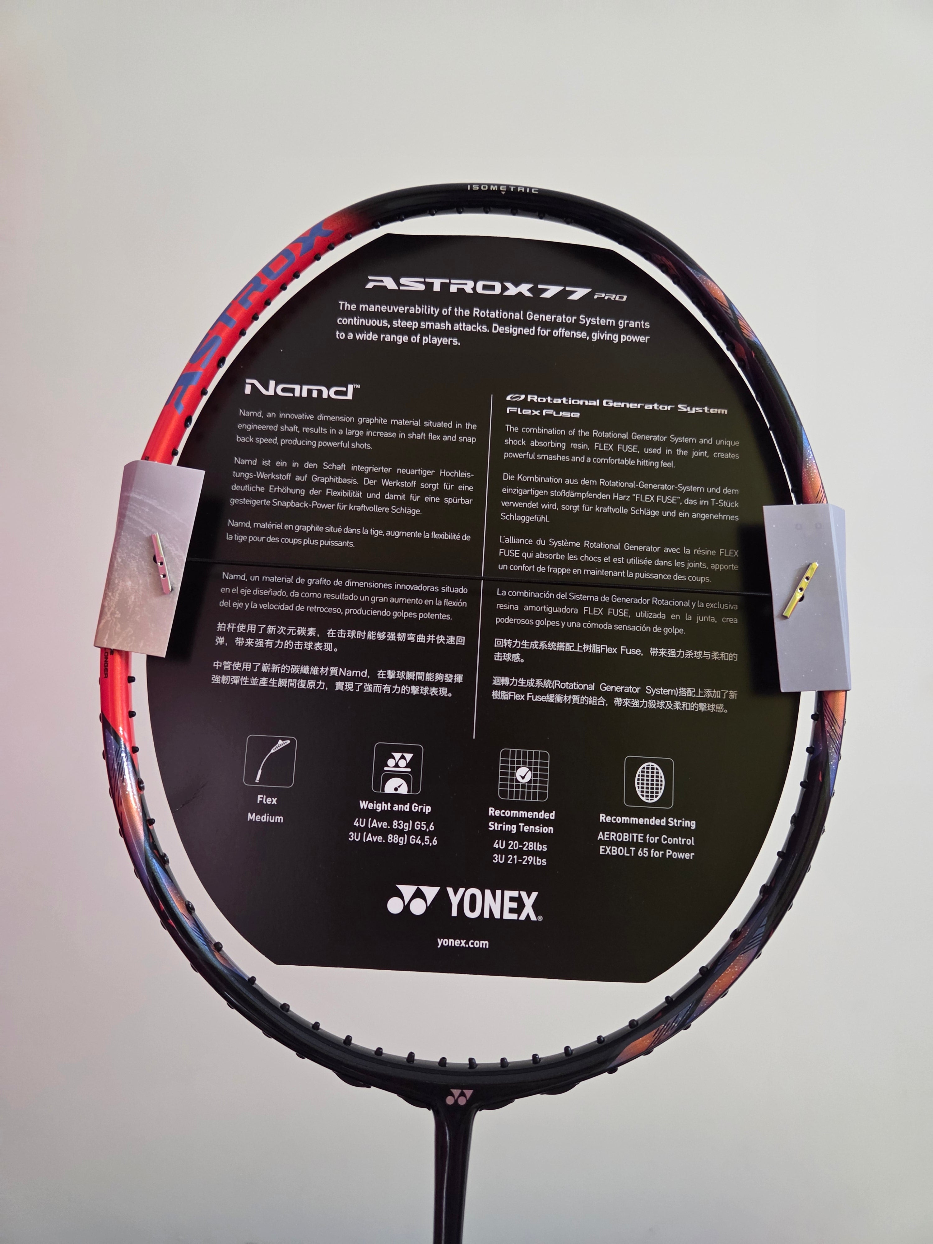 Yonex Astrox 77 PRO Unstrung Badminton Racquet - 4UG5 - High Orange